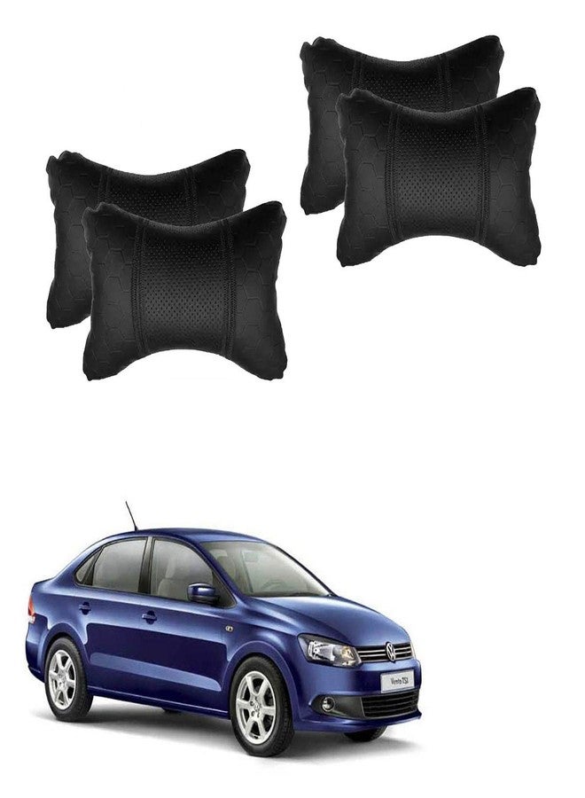 Adroitz Black Car Cushion in Football Design Material Leatherette (Pair of 2)_323 - Image 1
